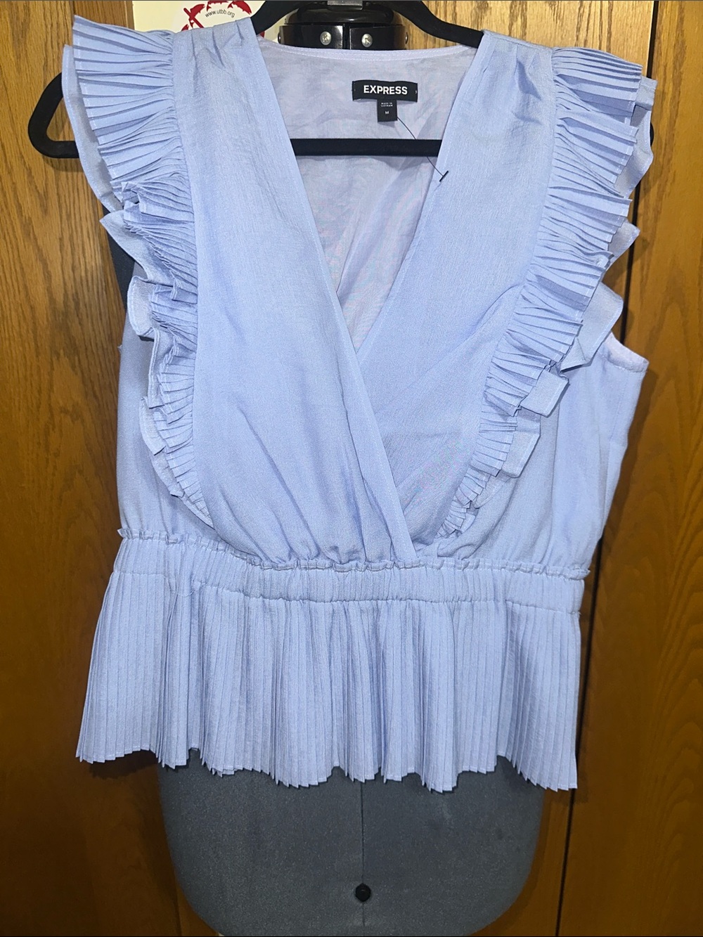 Express Light Lavender Ruffle Pleated V-Neck Camisole